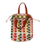 Summer Blanket Cinched Bag with Leather Handles