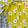 Special Edition Sunshine Yellow Flowers & Basket Weave Check Adjustable Apron