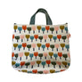 Retro Flowers Gusset Tote in with Leather Handles