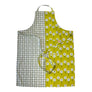 Special Edition Sunshine Yellow Flowers & Basket Weave Check Adjustable Apron