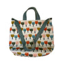 Retro Flowers Gusset Tote in with Leather Handles