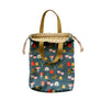 Kaoru Florals Cinched Bag with Leather Handles