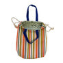 Kaoru Stripes Cinched Bag with Leather Handles