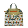 Retro Flowers Simple Tote with Leather Handles