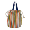 Kaoru Stripes Cinched Bag with Leather Handles
