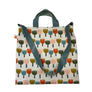 Retro Flowers Simple Tote with Leather Handles