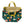 Fruits & Veggies Shopper Tote with Sunshine Yellow Leather Handles