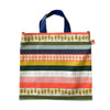 Stamps and Stripes Simple Tote with Royal Blue Leather Handles