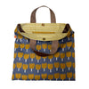 Retro Flowers Simple Tote in Navy with Leather Handles