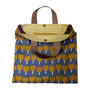 Retro Flowers Simple Tote in Navy with Leather Handles