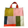 Color Block Simple Tote with Poppy Red Leather Handles