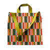 Deco Stripes Simple Tote with Mustard Yellow Leather Handles