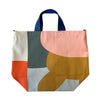 Bunny Abstract Shopper Tote with Blue Leather Handles