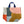 Bunny Abstract Shopper Tote with Blue Leather Handles