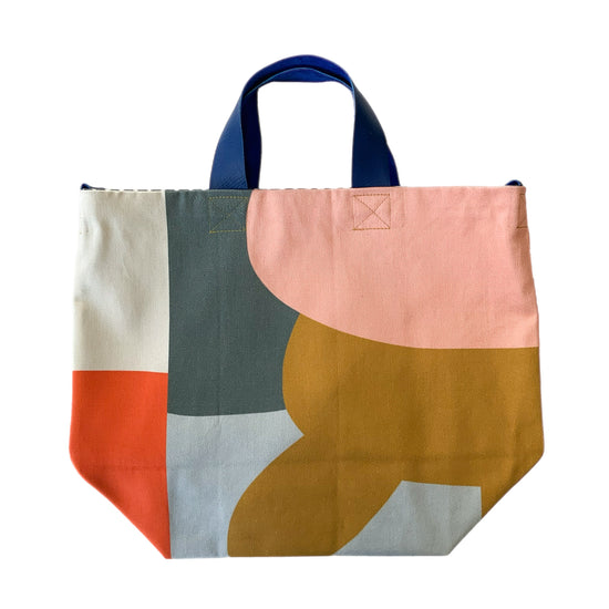 Bunny Abstract Shopper Tote with Leather Handles