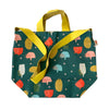 Fruits & Veggies Shopper Tote with Sunshine Yellow Leather Handles