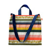 Stamps and Stripes Simple Tote with Royal Blue Leather Handles