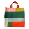 Color Block Simple Tote with Poppy Red Leather Handles