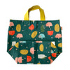 Fruits & Veggies Shopper Tote with Sunshine Yellow Leather Handles