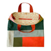 Color Block Simple Tote with Poppy Red Leather Handles