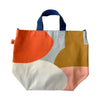 Bunny Abstract Shopper Tote with Blue Leather Handles