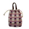 Dusty Rose Flowers & Trees Cinched Bag with Leather Handles
